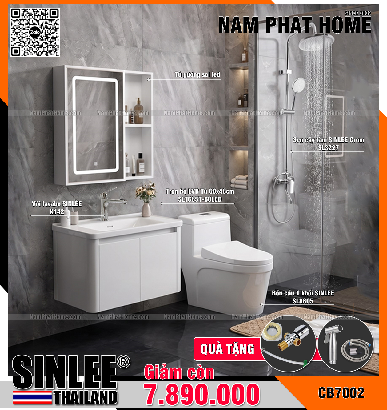 CB7002- COMBO NHÀ TẮM SINLEE CAO CẤP 