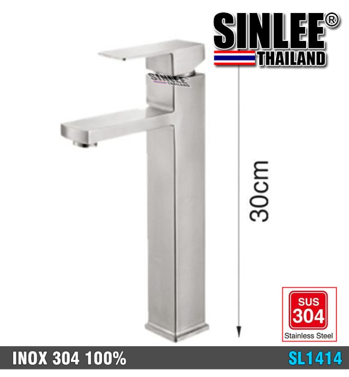 SL1414 – VÒI LAVABO LẠNH VUÔNG LỚN 30CM SINLEE
