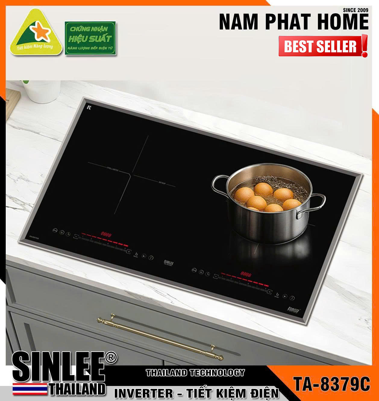 TA8379C BẾP TỪ ĐÔI ,SINLEE PHÂN PHỐI CHÍNH HÃNG LORCA ,SIZE 730x430mm - INVERTER