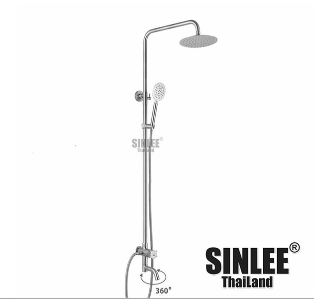 SL3107 – SEN CÂY TẮM ĐỨNG LẠNH INOX  MỜ - MẪU TRÒN LOẠI LỚN THÂN ĐÚC SINLEE (1)