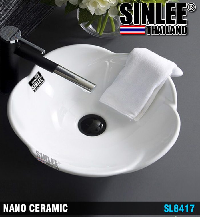 SL8417 – LAVABO SỨ ĐẶT BÀN BÔNG HOA SINLEE