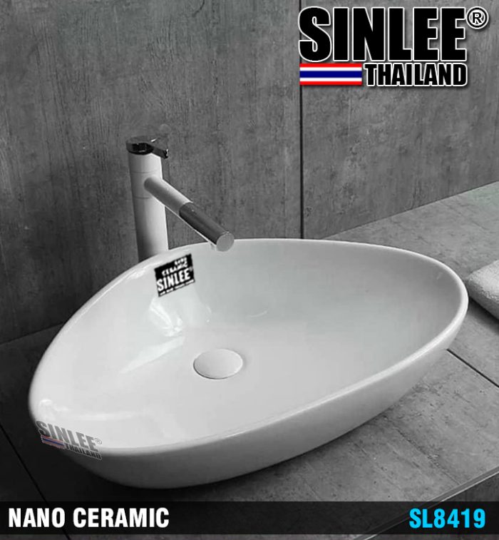 SL8419 – LAVABO SỨ ĐẶT BÀN TRÒN SINLEE