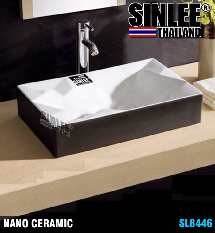 SL8446 – LAVABO SỨ ĐẶT BÀN MÀU ĐEN SINLEE
