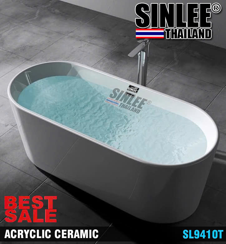 SL9410– BỒN TẮM NẰM, NGÂM ĐỘC LẬP OVAL VUÔNG SINLEE, Acrylic phủ Ceramic 