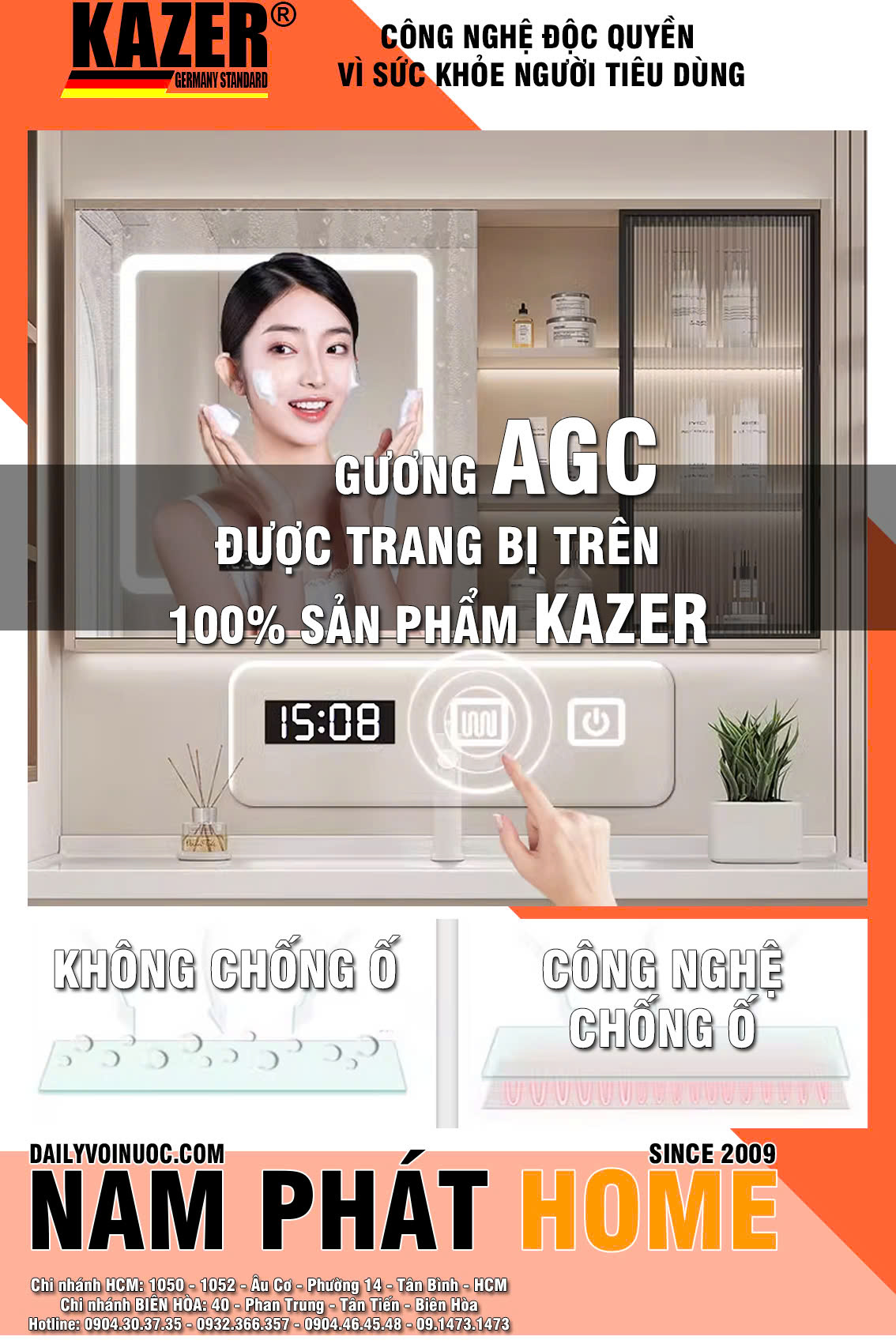 SOURT MẪU TỦ PVC 100% - Tủ lavabo KAZER KZTD602 - Nhựa 100% Nhập khẩu - 1 Phiên Bản