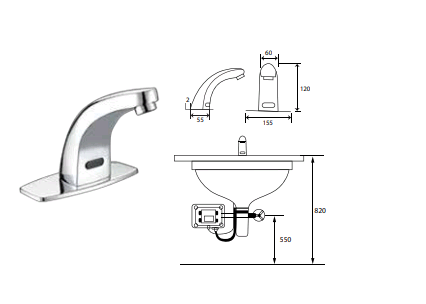 618AB – VÒI LAVABO CẢM ỨNG