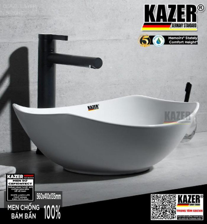 KZ9418 – LAVABO SỨ ĐẶT BÀN KAZER GERMANY 