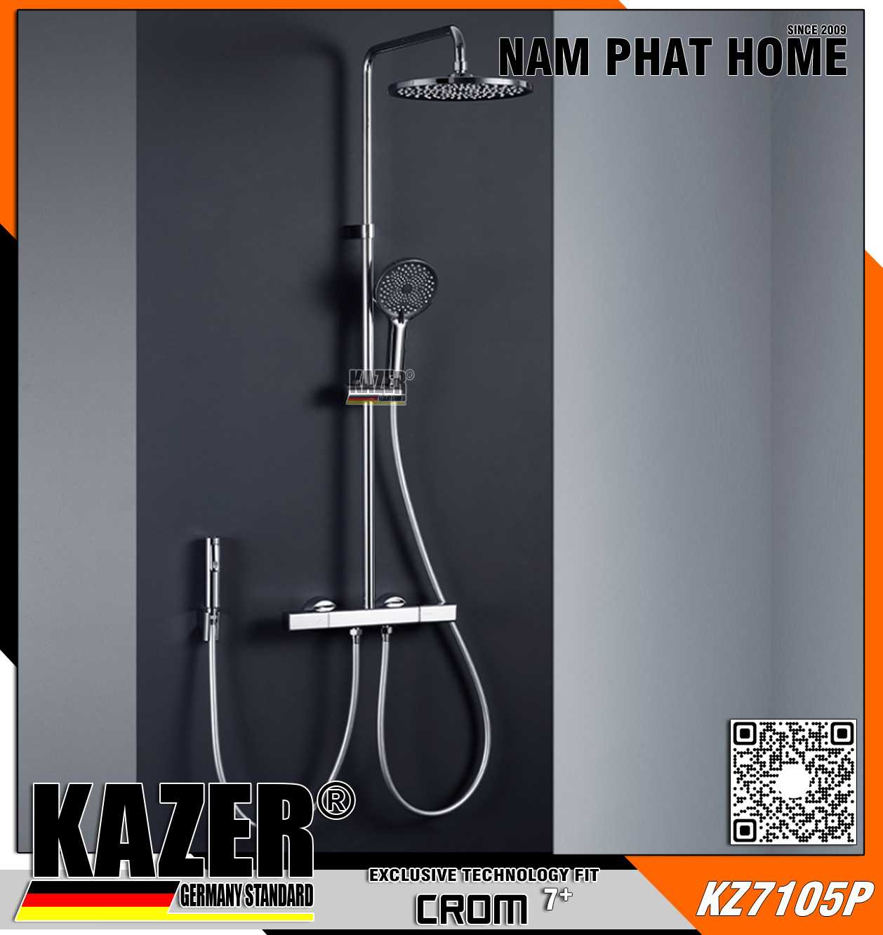 KZ7105P – SEN CÂY ĐỒNG THAU MẠ CROM 7+ KAZER