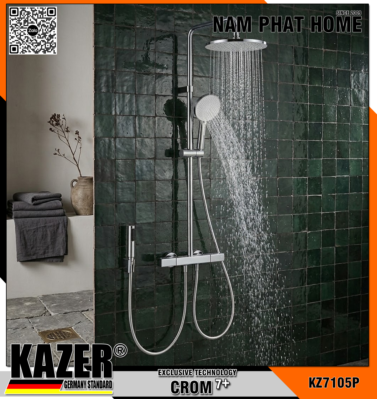 KZ7105P – SEN CÂY ĐỒNG THAU MẠ CROM 7+ KAZER