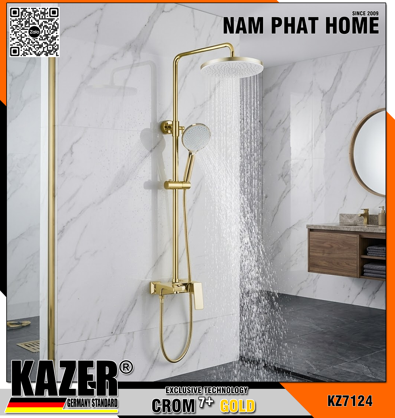 KZ7124 – SEN CÂY ĐỒNG THAU MẠ CROM 7+ GOLD KAZER