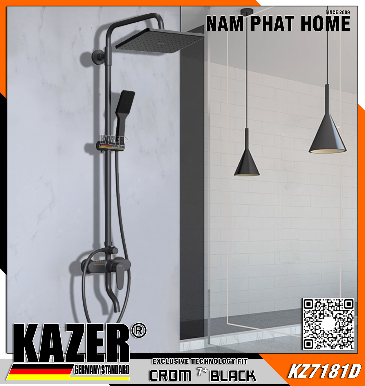 KZ7181 – SEN CÂY ĐỒNG THAU MẠ CROM 7+ BLACK KAZER