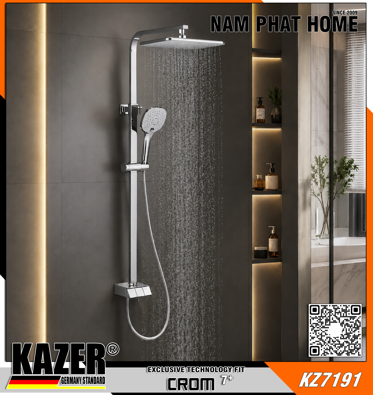 KZ7191 – SEN CÂY ĐỒNG THAU MẠ CROM 7+ KAZER (1)