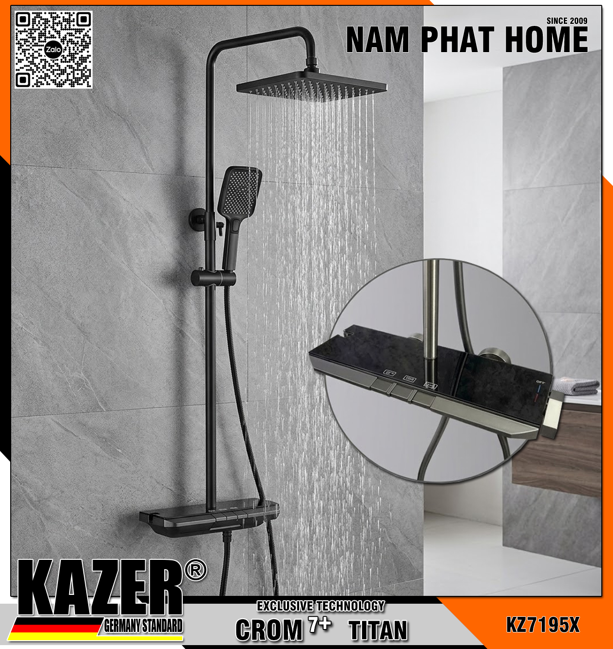 KZ7195X – SEN CÂY ĐỒNG THAU MẠ CROM 7+ TITAN KAZER 