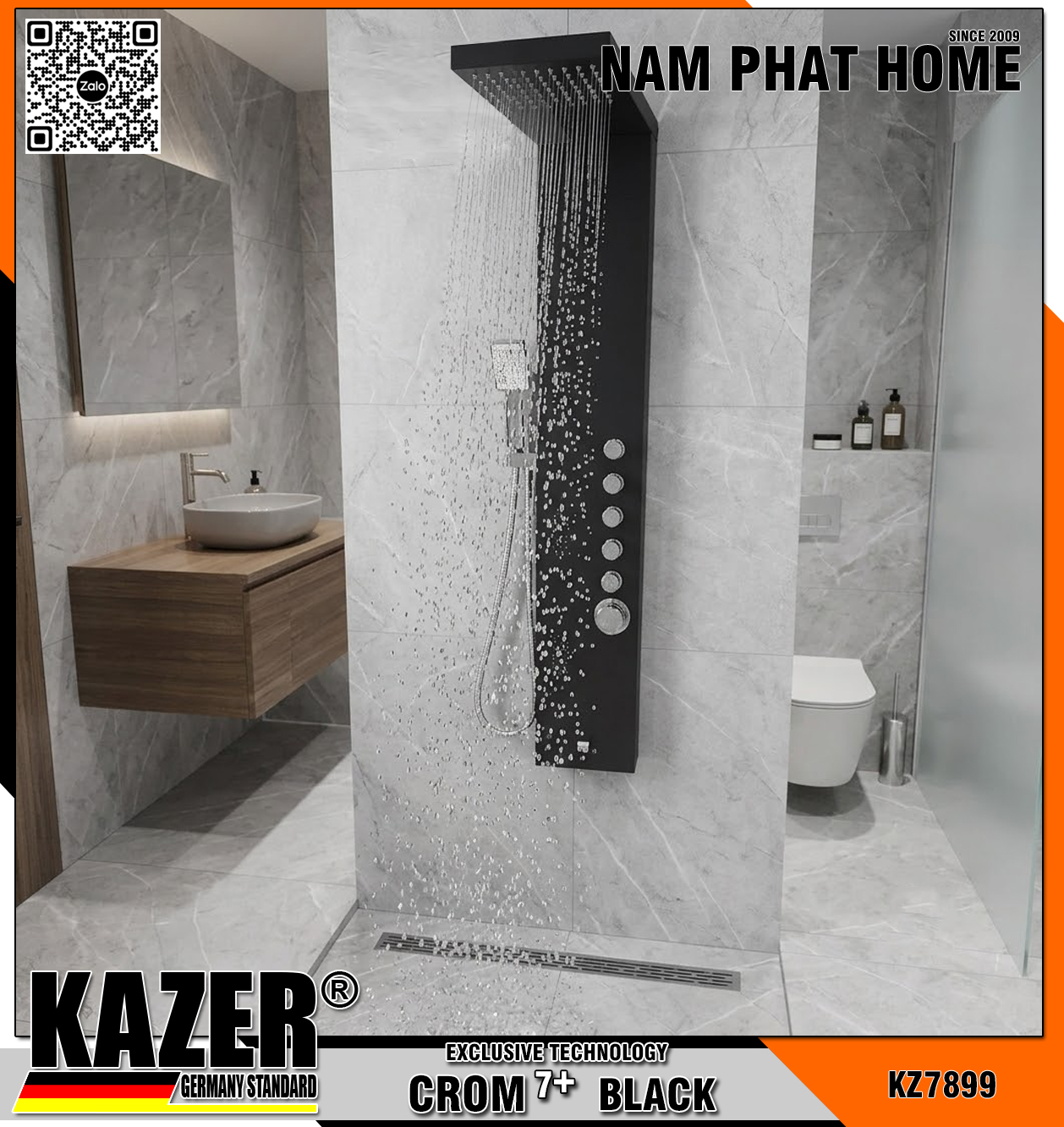 KZ7899 – SEN THUYỀN MASSAGE KAZER, CROM 7+ BLACK