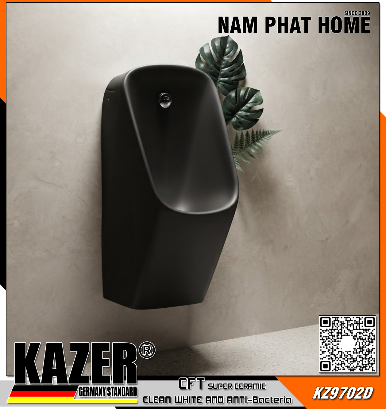 KZ9702D - BỒN TIỂU NAM KAZER VAN CẢM ỨNG