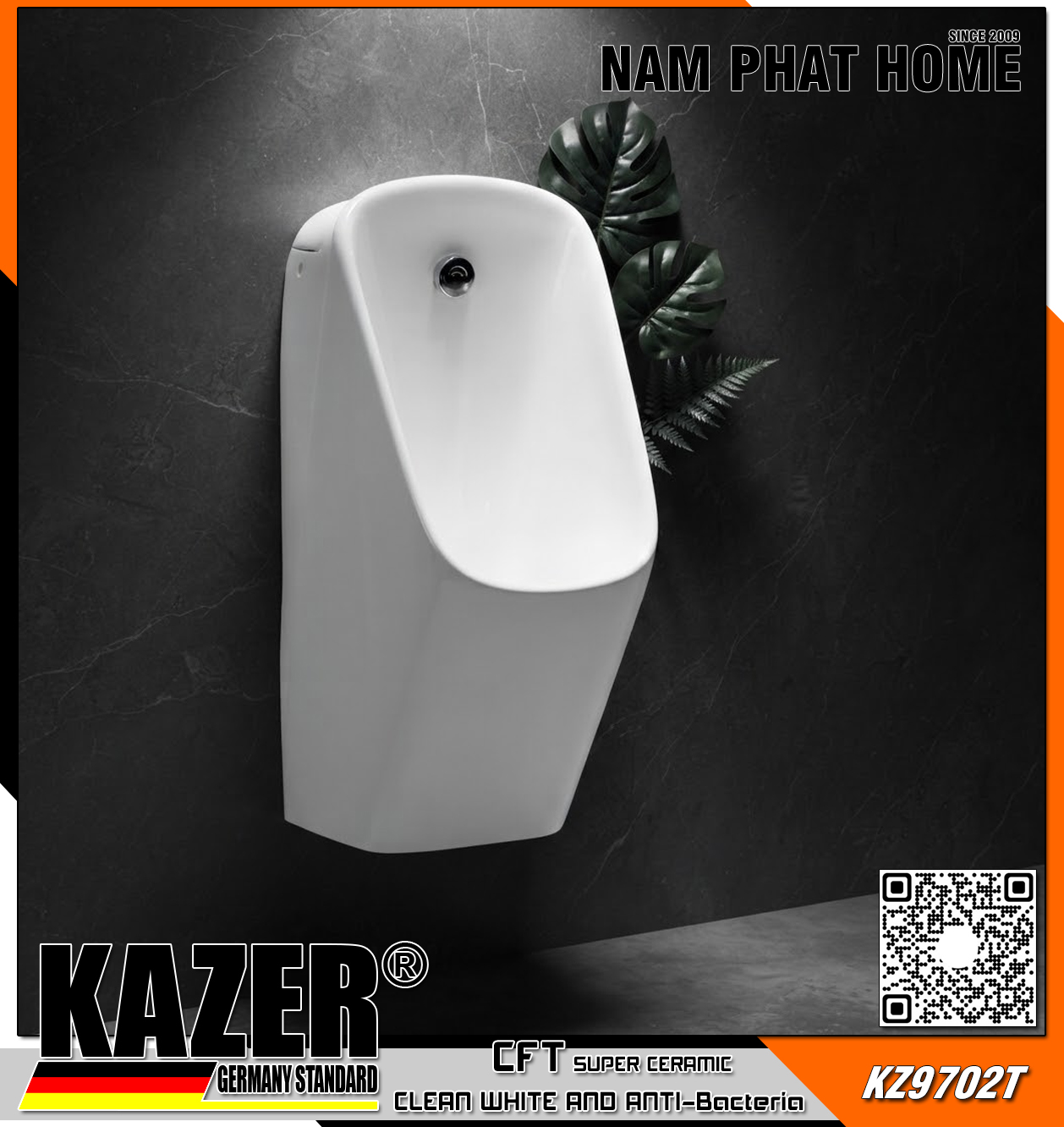 KZ9702T - BỒN TIỂU NAM KAZER VAN CẢM ỨNG
