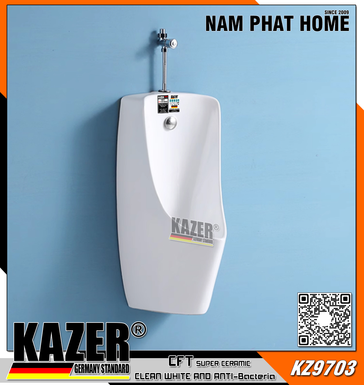 KZ9705 - BỒN TIỂU NAM KAZER VAN NHẤN