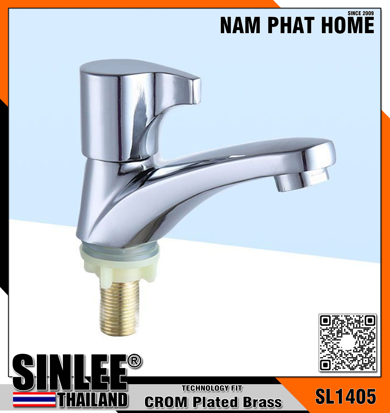 SL1405 – VÒI LAVABO LẠNH THAU MẠ CROM
