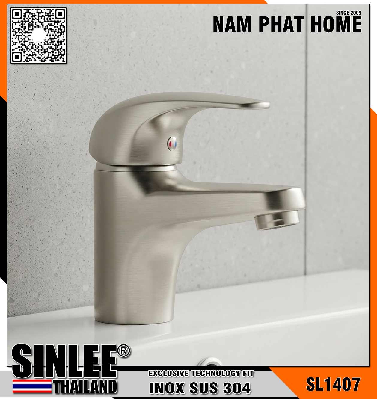 SL1407 – VÒI LAVABO LẠNH  GẬT GÙ SINLEE