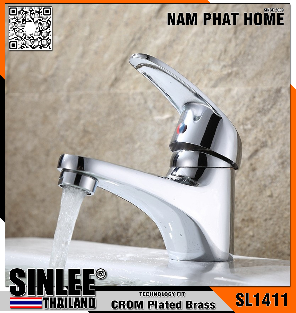 SL1411 – VÒI LAVABO LẠNH THAU GẬU GÙ SINLEE