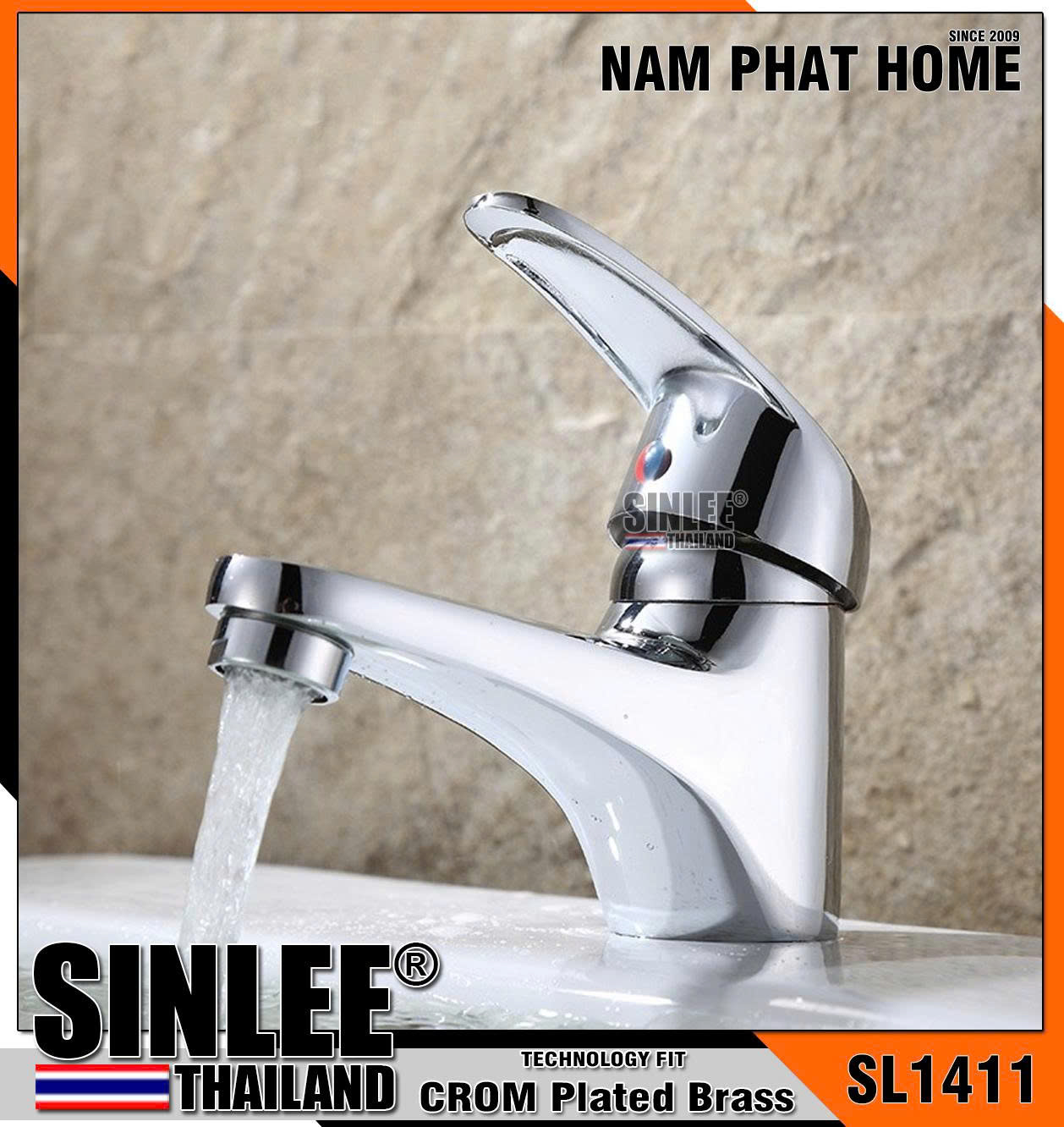 SL1411 – VÒI LAVABO LẠNH THAU GẬU GÙ SINLEE