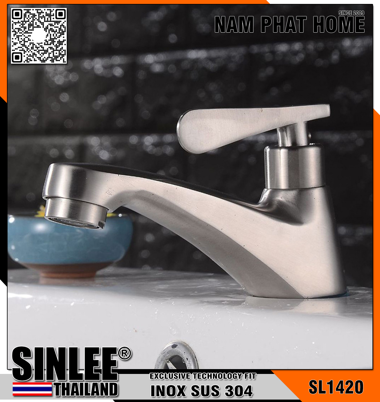 SL1420 – VÒI LAVABO LẠNH TAY GẠT SINLEE