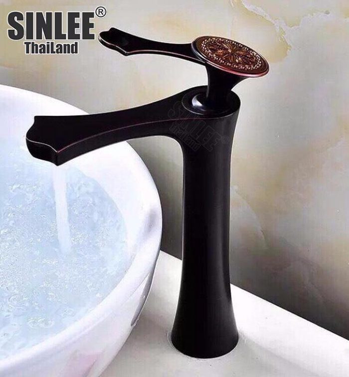 SL2303 – VÒI LAVABO NÓNG LẠNH MẪU EO ĐỒNG THAU MẠ ORB 30CM SINLEE