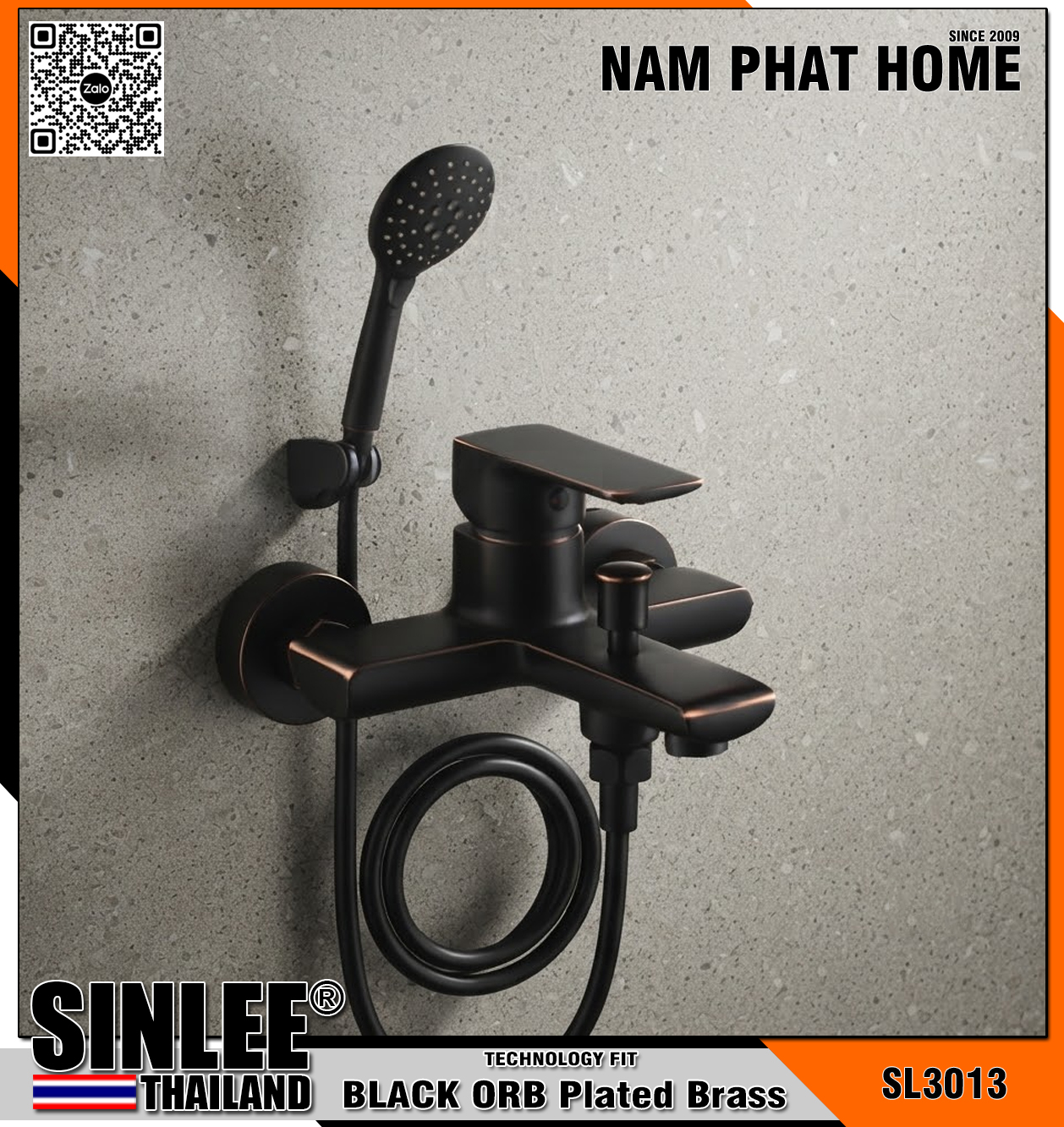SL3013 – SEN NÓNG LẠNH ĐỒNG THAU SƠN ORB CAO CẤP MẪU VUÔNG SINLEE