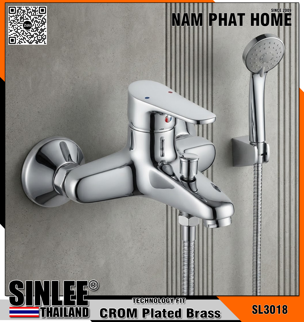 SL3018 – SEN NÓNG LẠNH NHỌN THAU MẠ CROM SINLEE