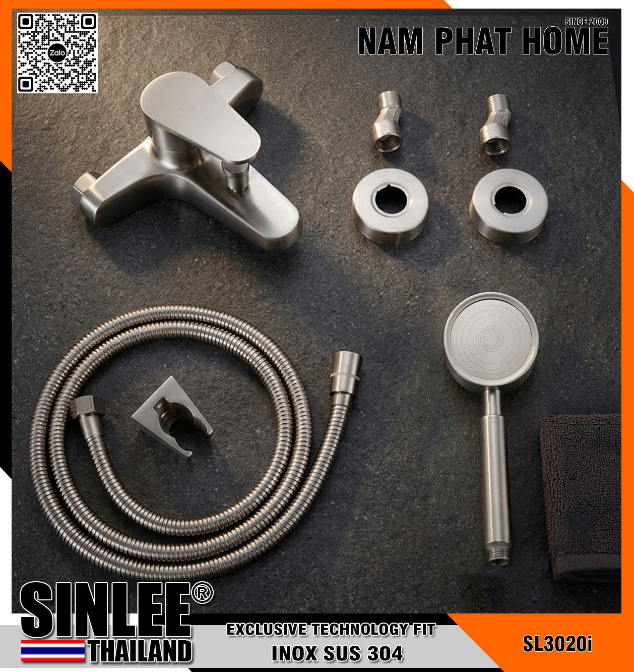 SL3020i – VÒI SEN NÓNG LẠNH CAO CẤP INOX MỜ MẪU BÈ