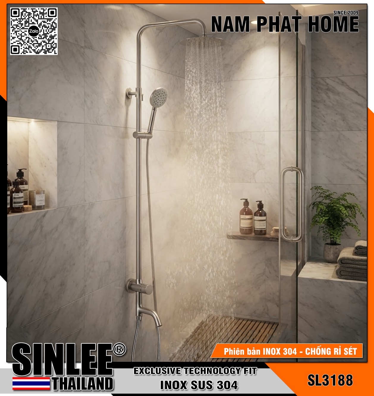 SL3188 – SEN CÂY LẠNH TRÒN INOX 304 MỜ THÂN NHỎ, ỐNG TRÒN