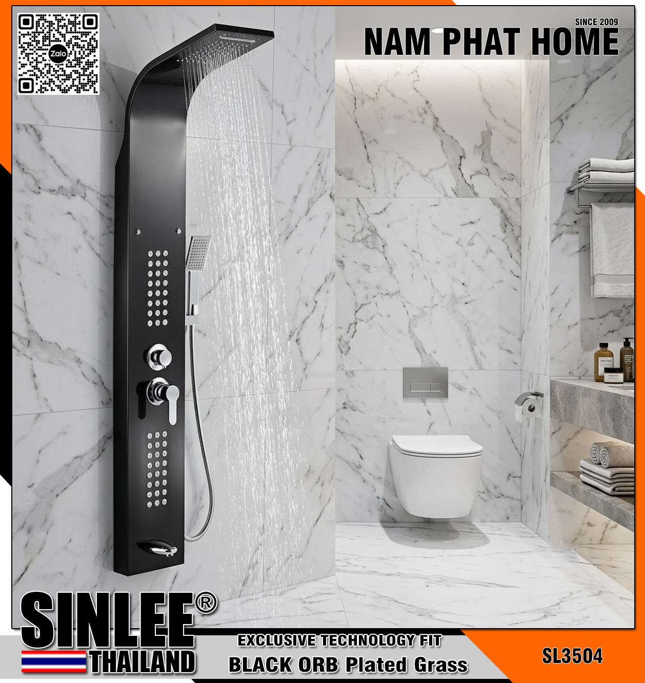 SL3504 - BỘ SEN TẮM THUYỀN MASSAGER MÀU ĐEN