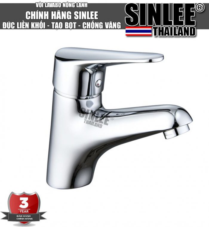 SL4110 - VÒI LAVABO NÓNG LẠNH ĐỒNG THAU MẠ CROME 20CM SINLEE