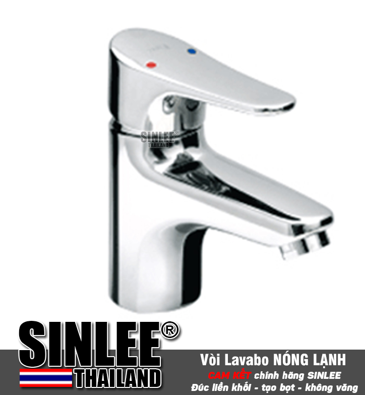 SL4112 - VÒI LAVABO NÓNG LẠNH ĐỒNG THAU MẠ CROME 20CM SINLEE