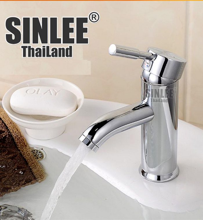 SL4114 - VÒI LAVABO NÓNG LẠNH ĐỒNG THAU MẠ CROME 20CM SINLEE
