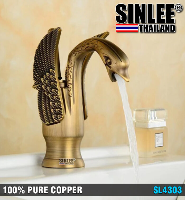 SL4303 – VÒI LAVABO NÓNG LẠNH THIÊN NGA ĐỒNG CỔ ĐIỂN 20CM SINLEE
