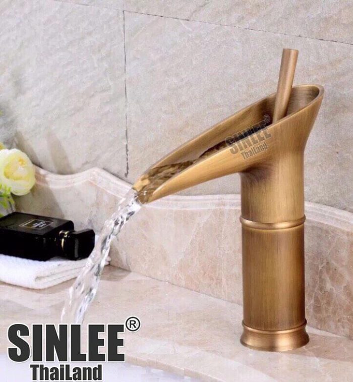SL4309 – VÒI LAVABO NÓNG LẠNH MẪU MỎ VỊT ĐỒNG CỔ ĐIỂN VỊT 20CM SINLEE