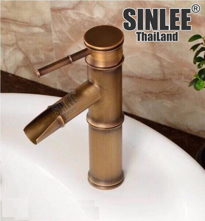 SL4311 – VÒI LAVABO NÓNG LẠNH MẪU TRÚC ĐỒNG CỔ ĐIỂN 20CM SINLEE