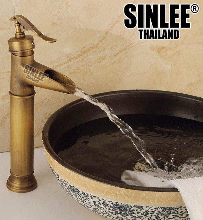 SL4317 – VÒI LAVABO NÓNG LẠNH MẪU BÌNH TRÚC ĐỒNG CỔ ĐIỂN 30CM SINLEE