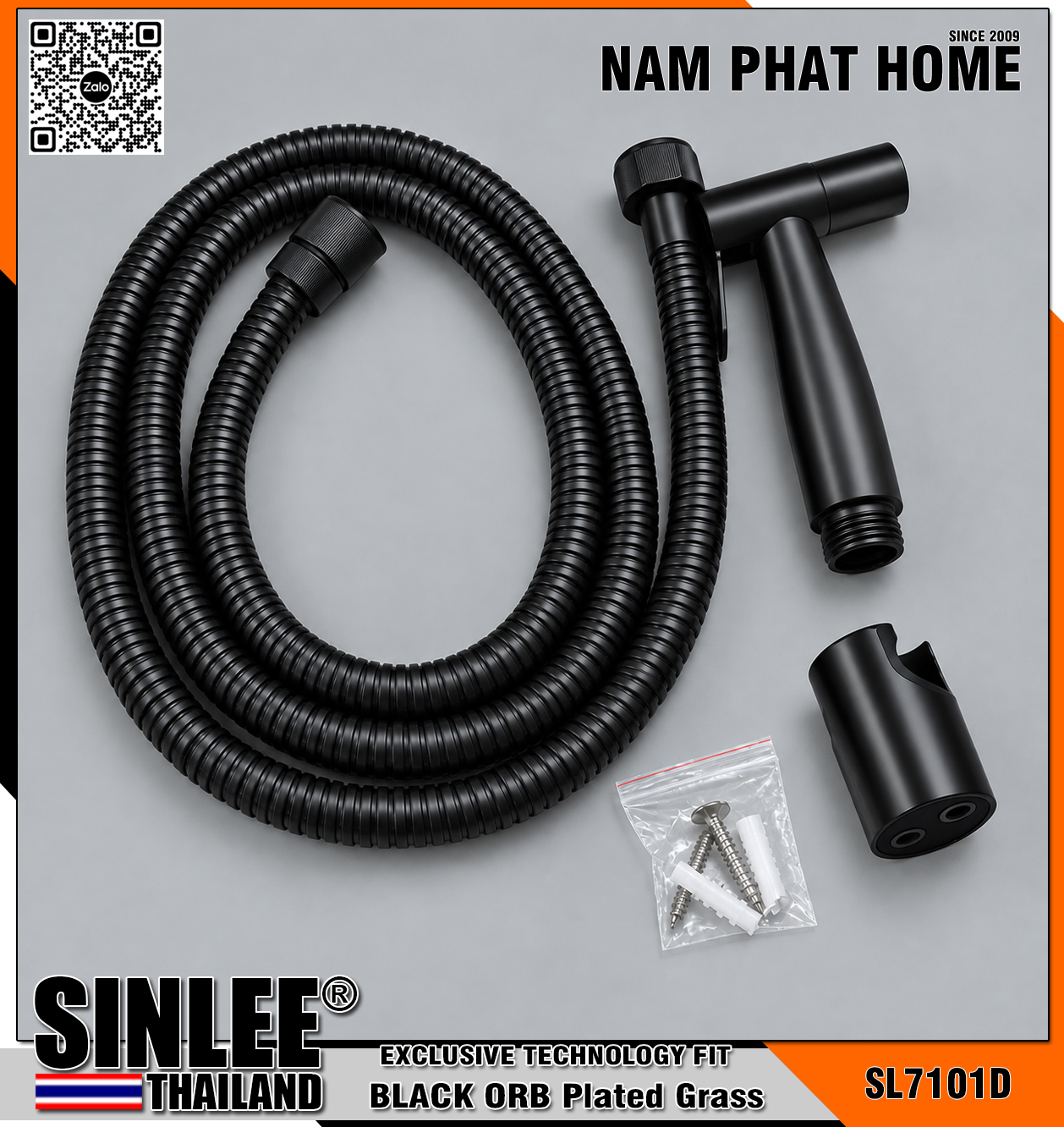 SL7101D – XỊT VỆ SINH INOX MÀU ĐEN SƠN TĨNH ĐIỆN(BESTSALE)