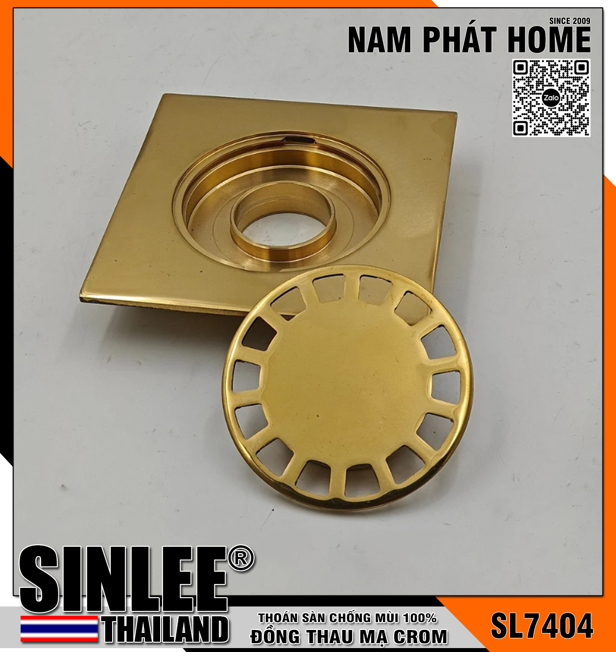 SL7404, HỐ GA THOÁT SÀN VUÔNG, MẪU ÂM GẠCH, ĐỒNG THAU 100% LOẠI DẦY ĐÚC LIỀN KHỐI CHỐNG THẤM, CỔ ĐIỂN, SIZE 15x15cm