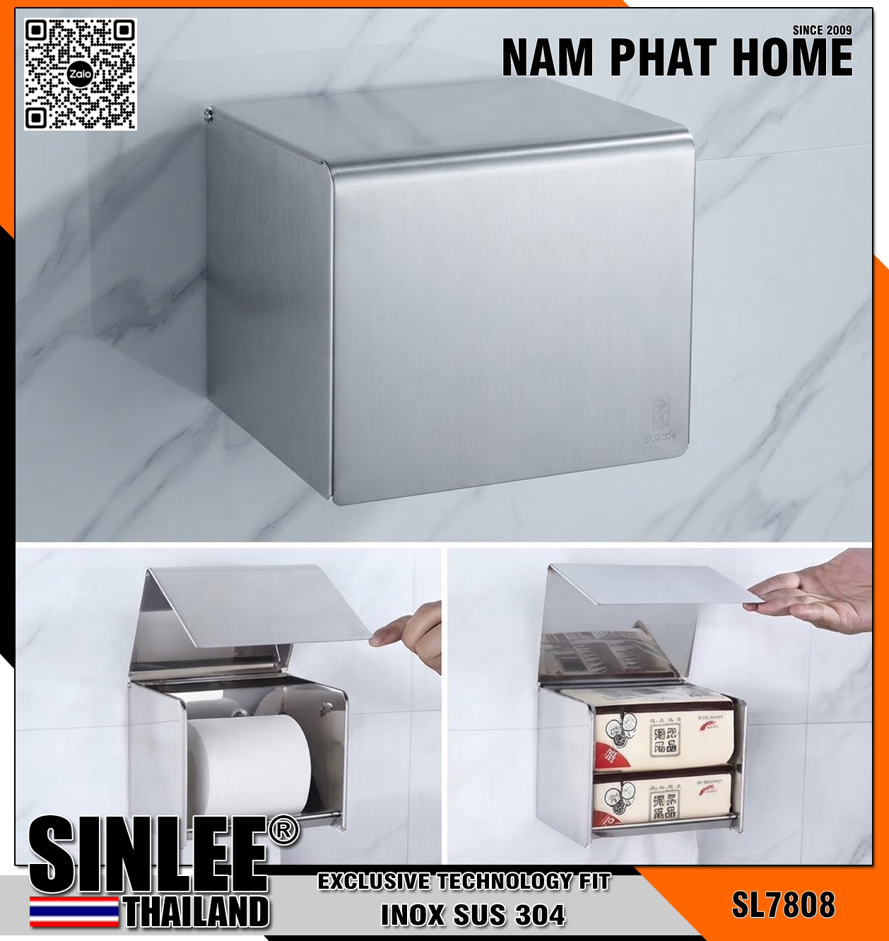 SL7808 – HỘP GIẤY VỆ SINH ĐA NĂNG 304
