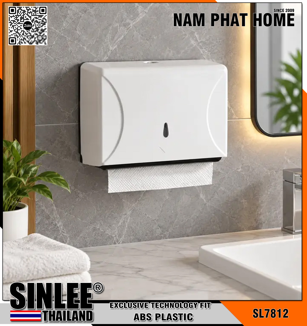 SL7812 – HỘP GIẤY VỆ SINH LỚN LOẠI VUÔNG SINLEE