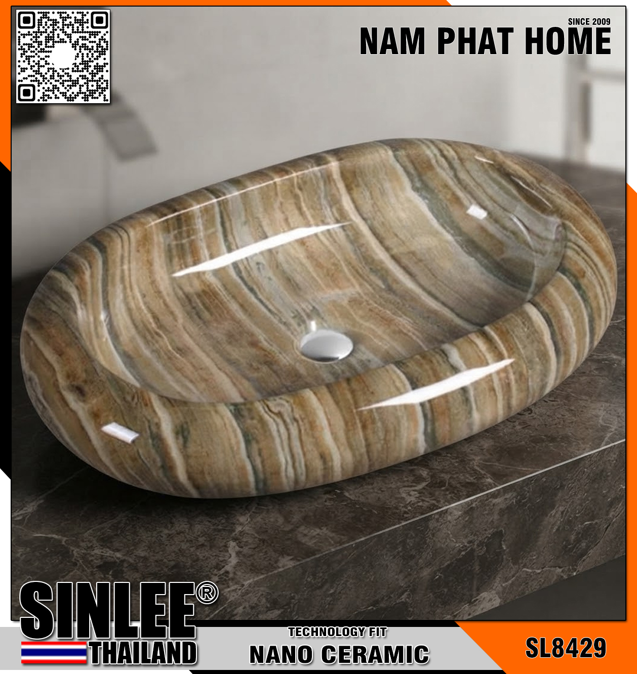 SL8429 – LAVABO SỨ MỸ THUẬT CỔ ĐIỂN