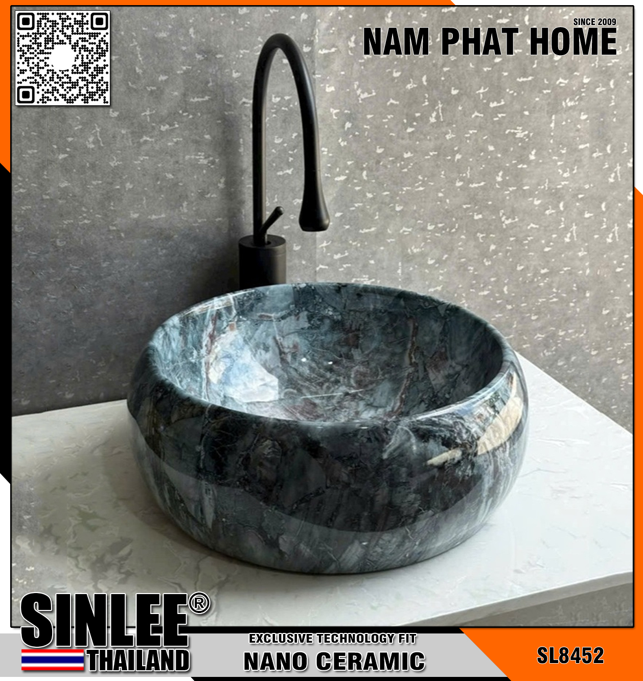 SL8452 – LAVABO SỨ MỸ THUẬT CỔ ĐIỂN
