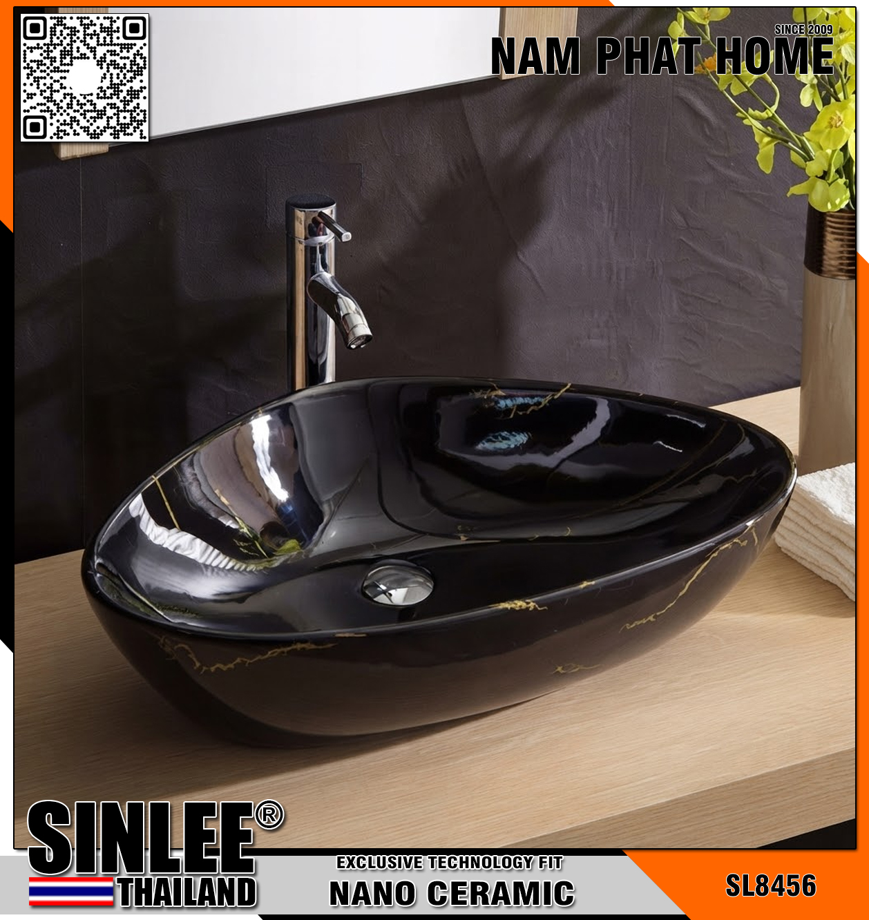 SL8456 – LAVABO SỨ MỸ THUẬT CỔ ĐIỂN