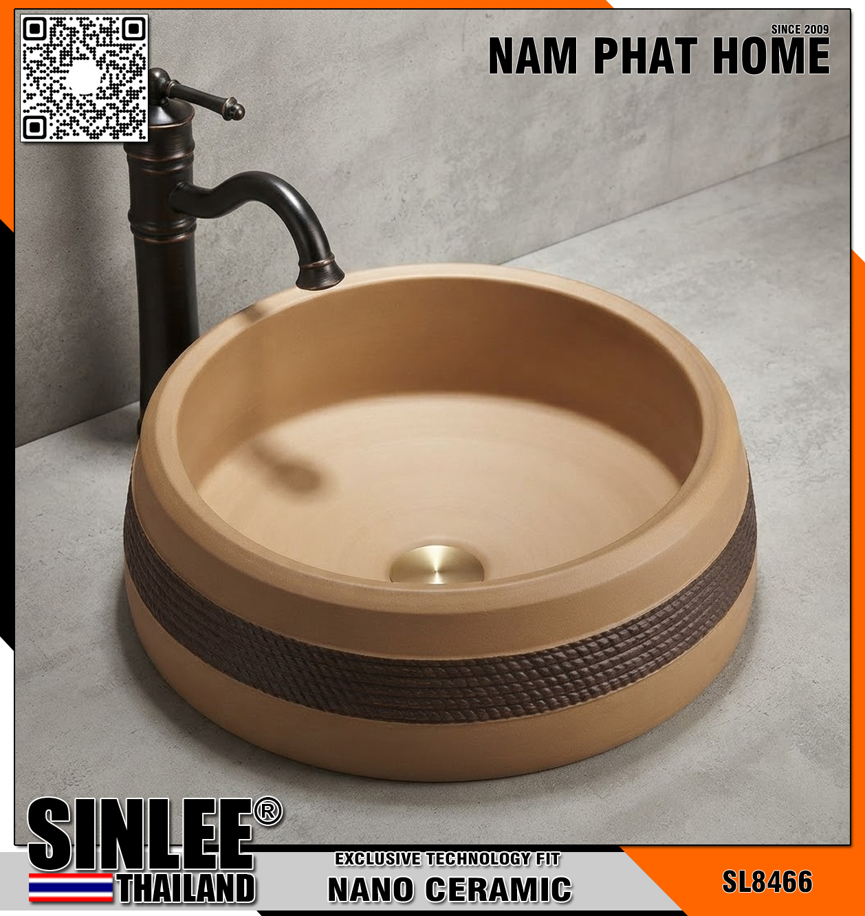 SL8466 – LAVABO SỨ MỸ THUẬT CỔ ĐIỂN