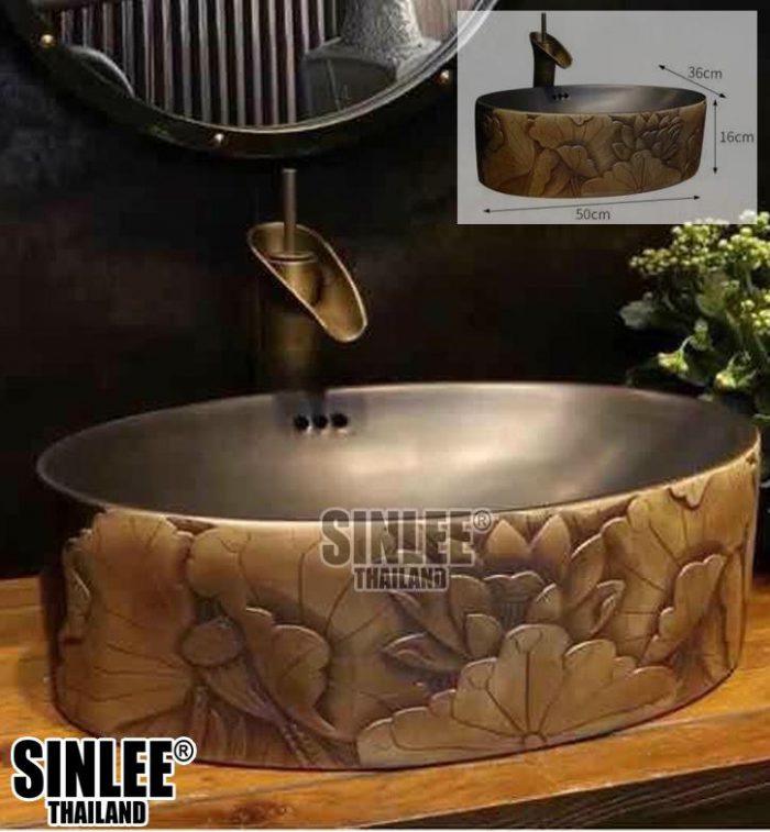SL8470 – LAVABO SỨ MỸ THUẬT CỔ ĐIỂN