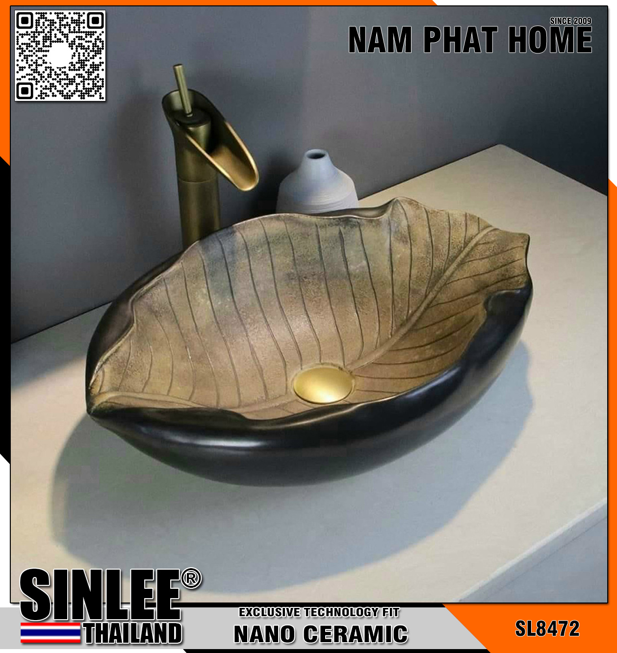 SL8472 – LAVABO SỨ MỸ THUẬT CỔ ĐIỂN