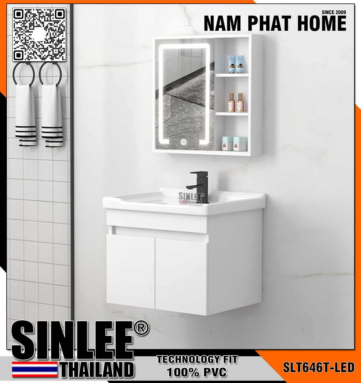 SLT646 - LAVABO TỦ SINLEE, NHỰA PVC CHỐNG THẤM - 60CM